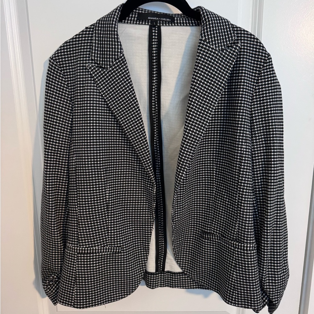 Amanda & Chelsea Black and White Checkered Blazer